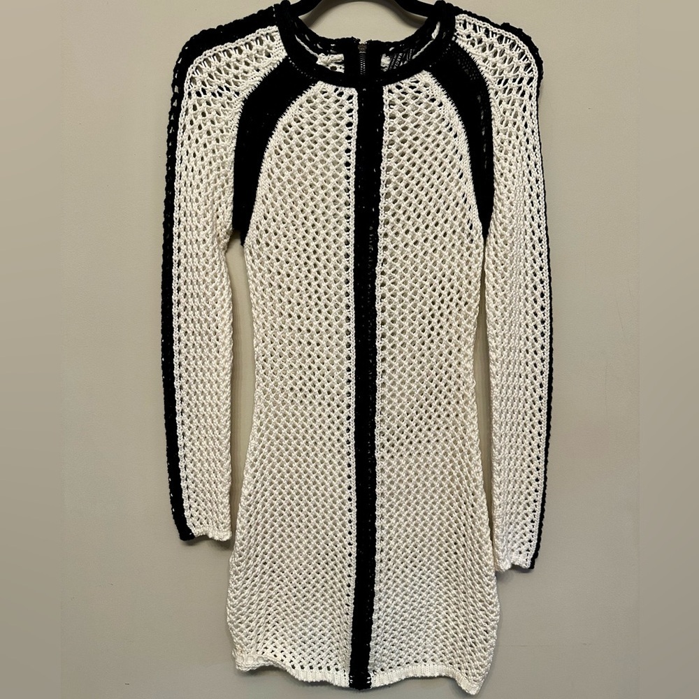 Marciano Black and White Knit Mini Dress Small